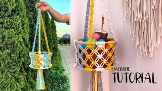 Macrame Basket  Plant Hanger Tutorial #10