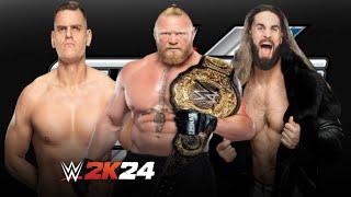 Brock Lesnar vs Seth Rollins vs gunther | at wwe summerslam 2024 | WWE 2k24 Gameplay 4k