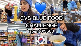 CVS BLUE FOOD ONLY CHALLENGE +  Shopping in Downtown | vlog