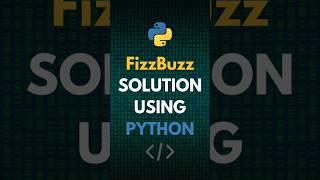 FizzBuzz In Python In Just 60 Seconds  #fizzbuzz #pythontips #python #pythonprogramming #learnpython