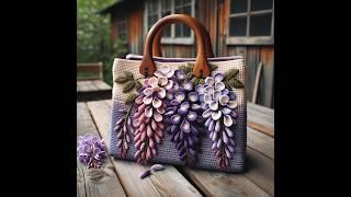 Beautiful wisteria flower bag #crochet #design #knitting #bag