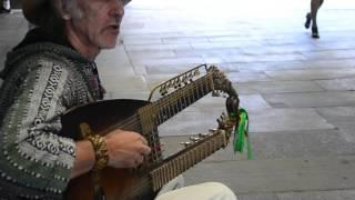 Busker in entrance to Arbatskaya Metro station, Moscow.