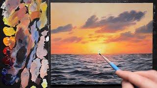 Captivating Light and Realistic Water - How To Paint an Ocean Sunset in Oils