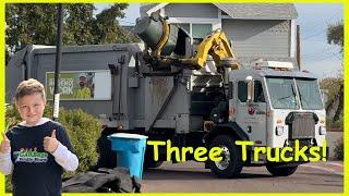Follow THREE Garbage Trucks In Action!