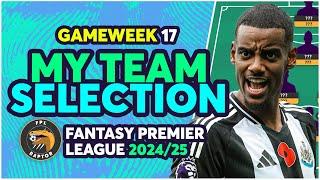 MY FPL GAMEWEEK 17 TEAM SELECTION | ROGERS TO AMAD?  | Fantasy Premier League Tips 2024/25