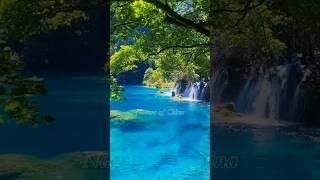 Naturalbeauty#greenery#landscape#waterfall#china#ytshort#blue water relax for eyes