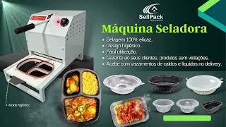 Máquina seladora de embalagens / Bandeja 750 ml / Termoselagem.