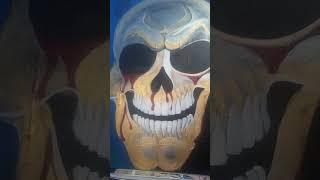 Gold Skull head crying blood