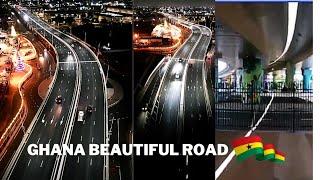 Ghana beautiful road in West Africa Road The Spintex Road Flyover Completed