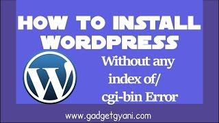 How To Install WordPress Without Any Index of cgi bin Error