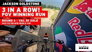 GoPro: 3 IN A ROW! Jackson Goldstone Winning POV Run - Val Di Sole - '25 UCI DH MTB World Cup