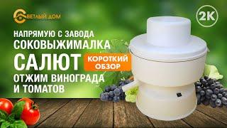 2к. Тест совыжималки Салют: выжимаем сок из винограда и томатов. Видеообзор соковыжималки Салют.