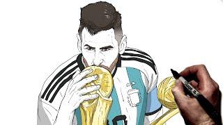 How To Draw Messi World Cup | Step By Step | Football / Soccer