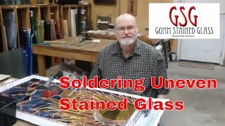 Soldering Uneven Stained Glass V274