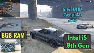 GTA 5 test on i5 8th Generation CPU without Graphics Card and 8GB RAM