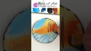 Ein winterliches Acrylbild malen lernen #acrylmalerei #Anfänger #malen