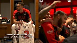 Chicago Bulls special locker room moment after Lonzo Ball's first game back in 2 years 