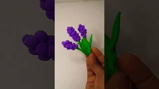 How to make miniature Lavender flowers  very easily with clay #shorts #youtubeshorts #shortsviral