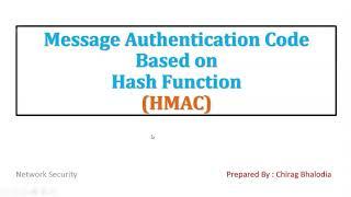 MAC Based on Hash Function | HMAC in network security