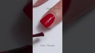 Minimalist Red and Gold Nail Art Tutorial #shorts