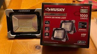 Husky 2 pack usb chargeable work lights