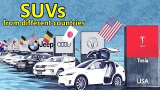 SUV Cars from different Countries. Sport Utility Vehicle (SUV) by country