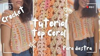 Tutorial de ganchillo para DIESTRAS Top Coral Ati.Crochet