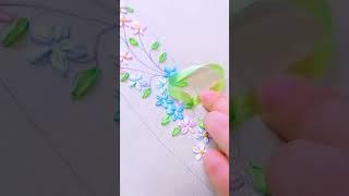 Easy Ribbon Embroidery 🪡️| Hand Embroidery Work