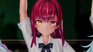 [R-18 MMD] HoloLive Girls Shake it School Version