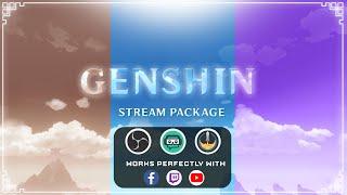 Genshin Impact Twitch Overlays Pack | For twitch streamers full twitch package