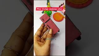 easy and simple superclay art || miniature fridge making idea #shorts #ytshorts #explore #trending
