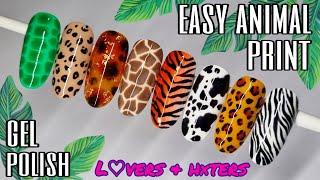  EASY ANIMAL PRINT | NAIL ART TUTORIAL | Gel Polish Design | Leopard Zebra Snake Tortoise Shell +