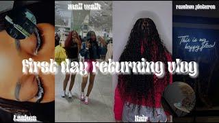 FIRST RETURNING VLOG || mall, car ride,  lashes,  store run, braiding