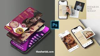 Instagram Post Mockup And iPhone Screen Mockup In PSD Files |Sheri Sk|