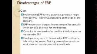 Disadvantages of ERP