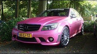 MATTE PINK Mercedes C63 AMG Acceleration Sounds! (1080p Full HD)