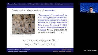 Roosevelt Lectures in Math 2021: Rodolfo Torres UC-R