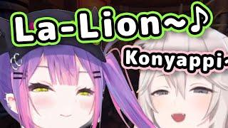 Botan Takes Towa's "KONYAPPI" But Towa Sneaks In a Cute "La-Lion~" 【Hololive】