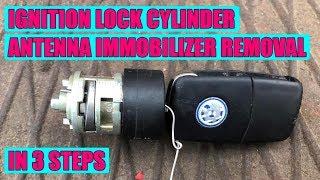 How to remove ignition lock cylinder-immobilizer antenna VW Golf Mk4, Bora, Passat, Skoda