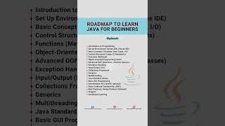 JAVA Roadmap for Beginners ‍ #java #roadmap #javalearning #javatutorial #javaforbeginners