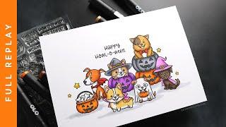 LIVE REPLAY! - Halloween Dogs! Coloring with OLO markers