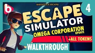 ESCAPE SIMULATOR: Omega Corporation Update | New rooms + All Tokens | Part 4 Walkthrough