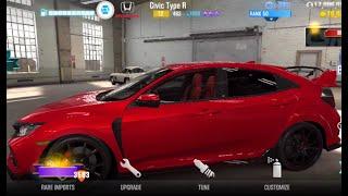 【CSR2】Honda Civic Type R, shift & tune T2 483 +1080