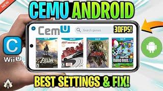 CEMU Android Best Settings & Gameplay Test! Fix All Issues | Wii U Emulator!