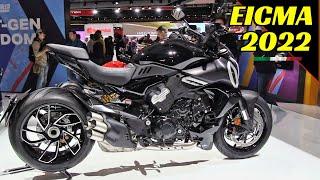 EICMA 2022 Milano - NEW 2023 Ducati Diavel V4 - 1.158 cc & 168 Hp - Walkaround & Details