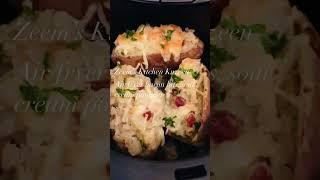 Air fryer. Bacon bits and sour cream potatoes 