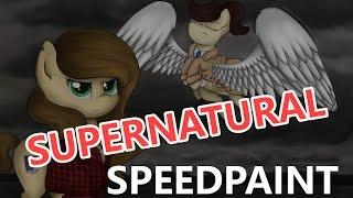 MLP SPEEDPAINT (Supernatural) - Castiel and Dean  female ponyfiction