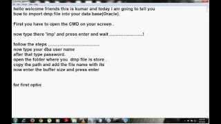 how to import oracle database or dmp file