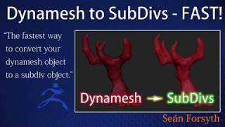 Convert your dynamesh objects to subdiv level objects in just a few clicks.