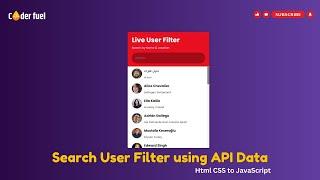 Search Filter With API Data using html CSS to JavaScript